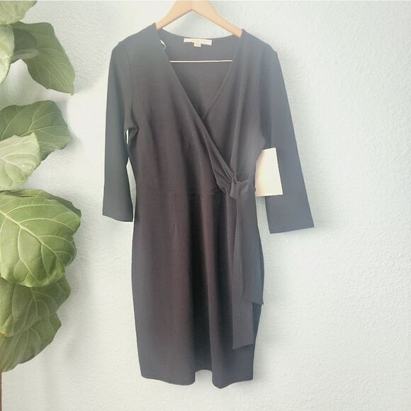 Boston Proper dress faux wrap little black dress - Picture 12 of 12